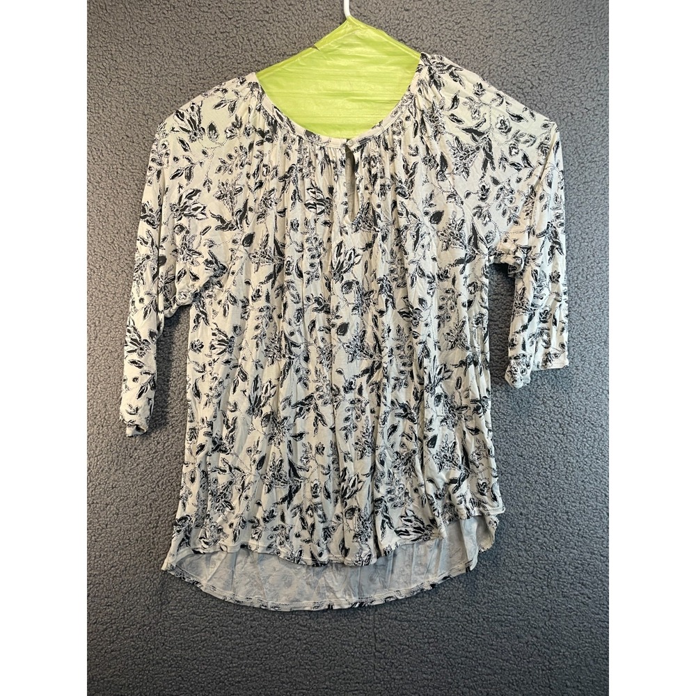 Lucky Brand Womens  Top 2X ‎ White  Casual Relaxed